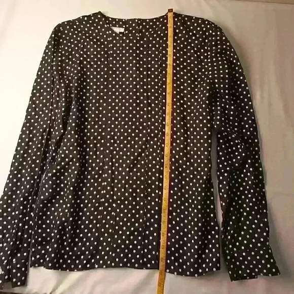 Jones New York Rayon Top Size 6 Long Sleeve Black and White Polka Dot - Picture 6 of 8